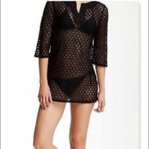 Laundry by Design Black Lace Swimsuit Coverup